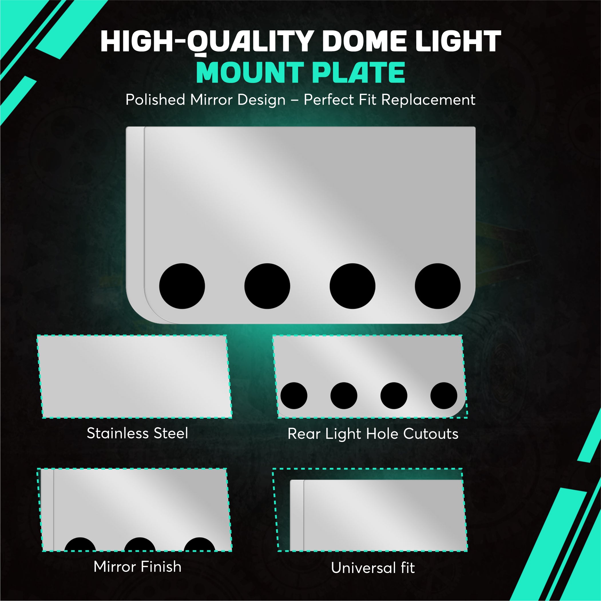 Rear Center Panel 20 Inch RC Style Stainless Steel W/ 4 - 4 Inch On Fr ...